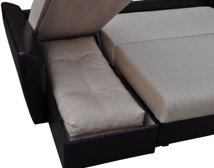 Диван УГЛОВОЙ Амстердам рогожка серая полностью 160, пружинный блок Боннель