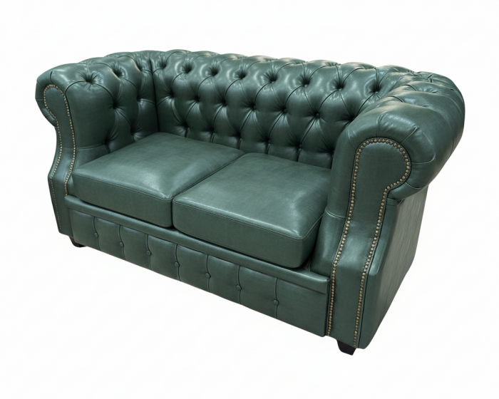 Диван Честер ЛОФТ 2-х местный, зеленый