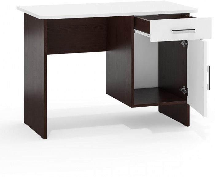 Стол письменный С-МД-1-09, цвет венге/белый шагрень, ШхГхВ 105х57х75 см., НЕ универсальная сборка
