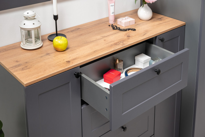 Остин Прихожая 50, серый графит/дуб крафт золотой