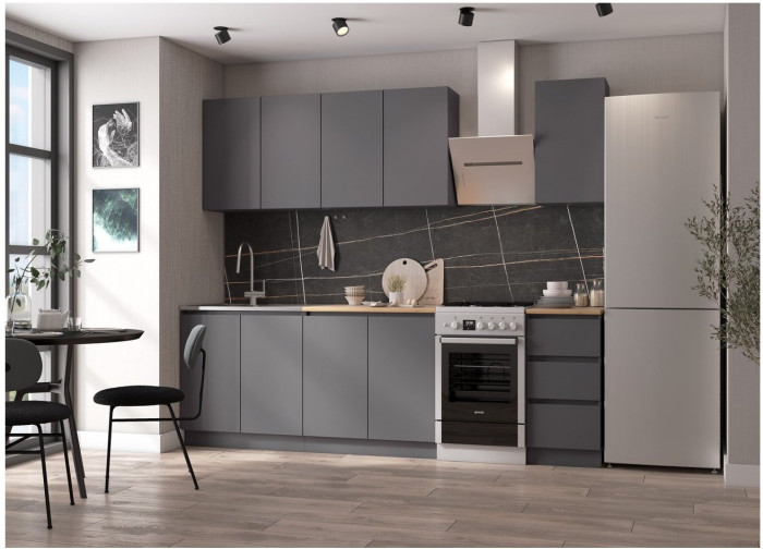 Кухонный гарнитур ЛДСП Мори 2000, графит