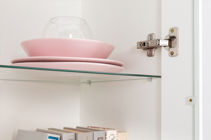 Валенсия Гостиная № 106, ЛДСП белый шагрень/МДФ белый шагрень