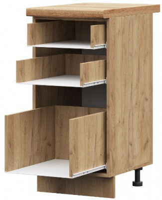 ШН3Я 400 корпус шкаф нижн. с 3 ящ (400*820*474) ПВ дуб крафт золото