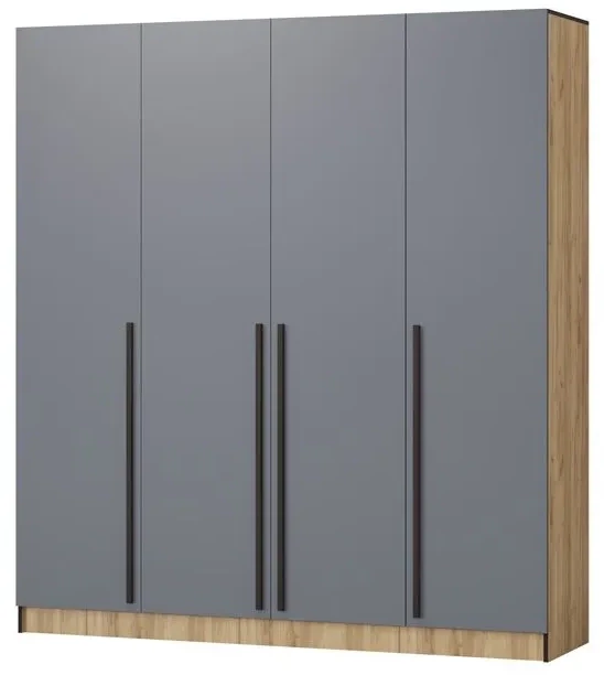 Шкаф Бастион 2000 с антресолью, Графит/Дуб крафт золотой