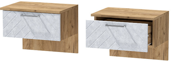 Тумба приставная "Иннэс-7", Крафт золотой/Бетон снежный