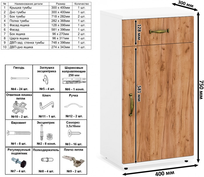 Лидер-8 Пенал МД 22Б + Пенал МД 22Б + Тумба МД 3.15, цвет белый шагрень/крафт золото, ШхГхВ 120х37,5х190 см., универсальная сборка