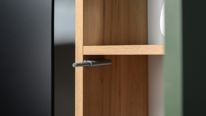 компьютерный стол Комфорт 12.71, гикори рокфорд натуральный/дымчатый зелёный