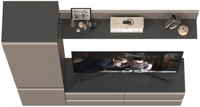 Сидней Комплектация № 046, корпус: антрацит/фасады: МДФ веллюто капучино