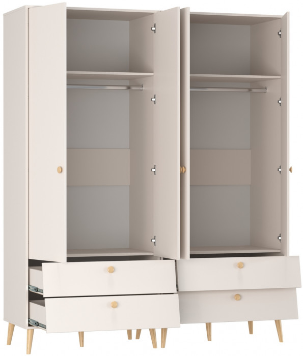 Афина Спальня Шкаф 2-х дверный с двумя ящиками х 2, кашемир серый