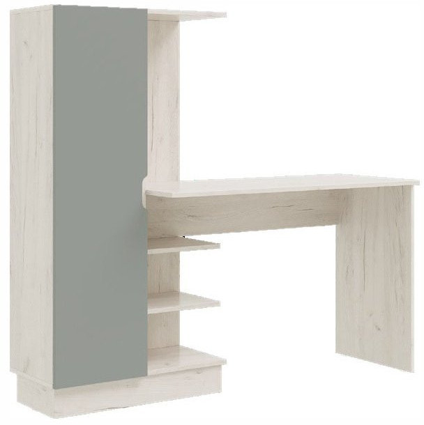 Юниор-4 Компьютерный стол (Шарли белый, Крафт белый)