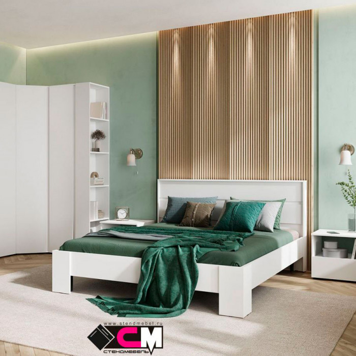 Хелен КР 02 Кровать 1.4х2.0 (1,470х0,928х2,114) серый графит/дуб крафт золото