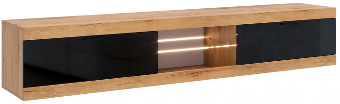 Прага Модульная Гостиная, вариант №3, Дуб Вотан/Черный глянец