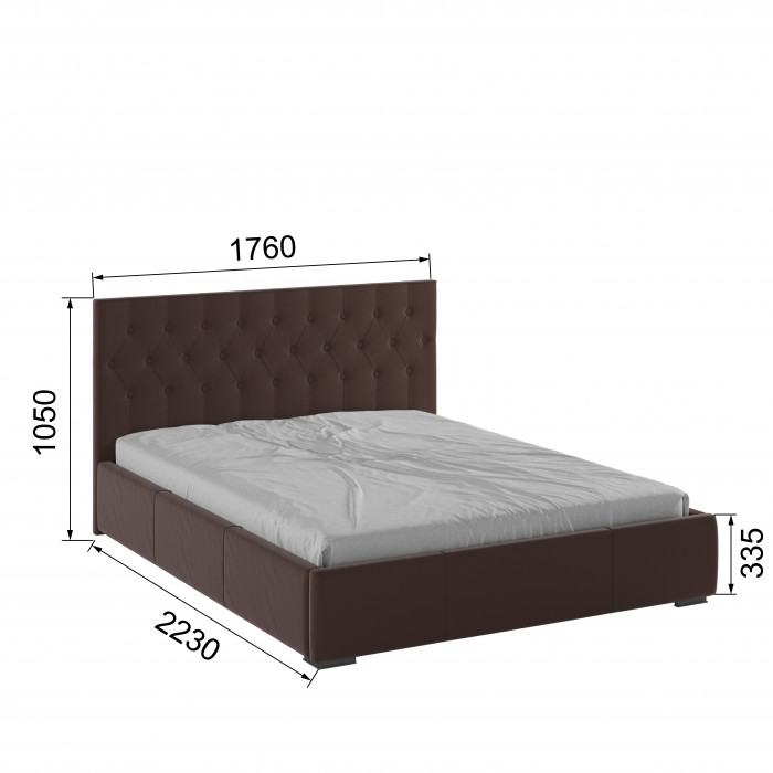 Октавия Кровать интерьерная 160 коричневый ромб, ортопед