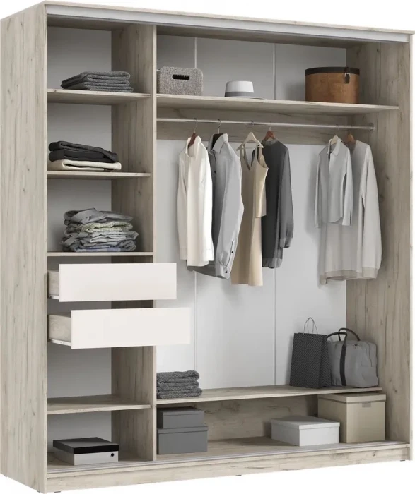 Шкаф-купе Альянс 2,0м, Крафт серый/Кашемир