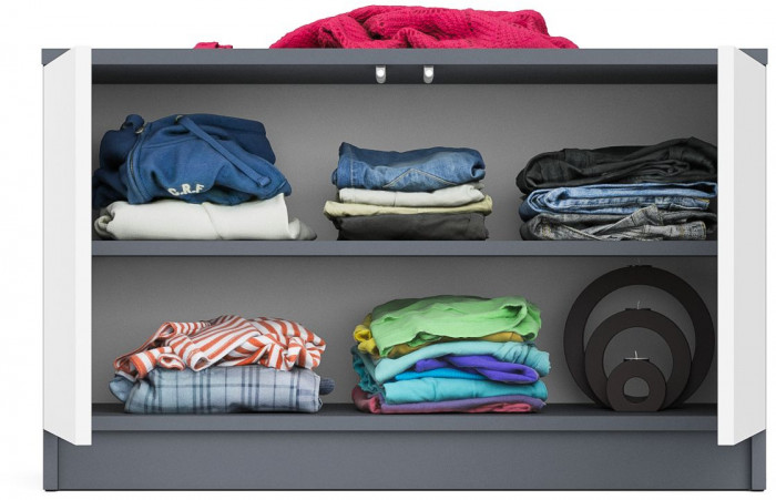 Мори Тумба/антресоль МА900.1, графит/белый