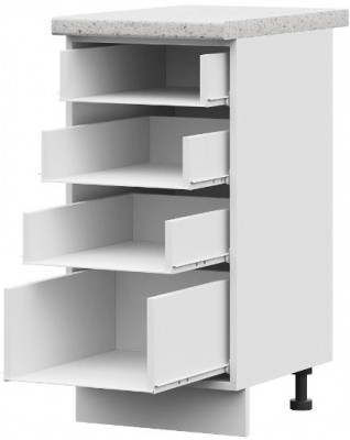 ШН4Я 400 корпус шкаф нижн. с 4 ящ (400*820*474) ПВ белый