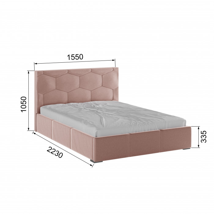 Манука Кровать интерьерная 140 пыльная роза, ПМ
