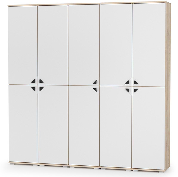 КР100 Бостон № 50, цвет дуб эндгрейн элегантный/фасады МДФ милк рикамо софт, 13.154+13.154+13.154+13.154+13.154, ШхГхВ 193х35,1х194,4 см., ун. сборка