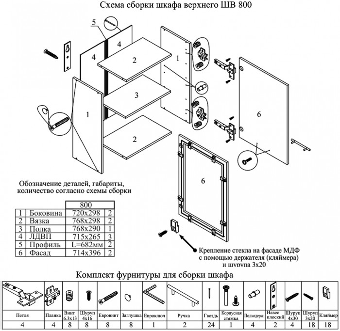 Кухня Мебель--24 ШВ800 Шкаф 80 см., цвет корпус белый/фасад МДФ бетон лофт графит, ШхГхВ 80х32х72 см.
