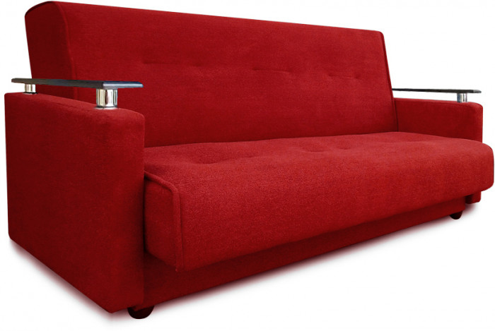 Раскладной диван-кровать, прямой, книжка, цвет красный, Милан Люкс 120