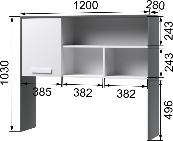 Подростковая Кэнди, композиция 1, графит/белый