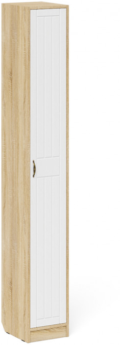 Прихожая П-6 Компоновка № 31, дуб сонома/фасады МДФ белое дерево фрезеровка прованс