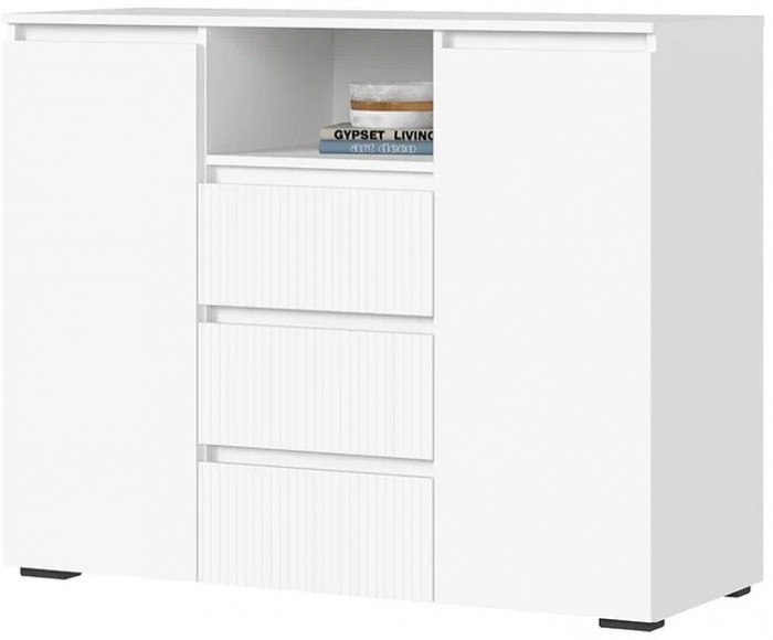 Хелен КМ 01 Комод 1202 (1.202х0.958х0.460) белый супермат, белый/белый