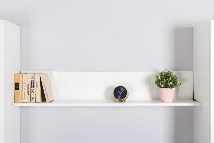 Валенсия Гостиная № 125, цвет ЛДСП белый шагрень/МДФ белый шагрень, ШхГхВ 405,4х38,4х225,2 см., универсальная сборка