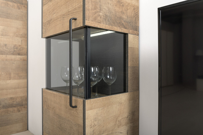 Трувор Гостиная 023, цвет дуб гранж песочный/интра, ШхГхВ 260,6х45,4х210 см., универсальная сборка