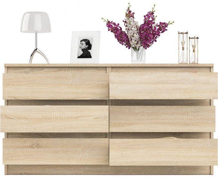 Мори Комод МК1380.6, цвет дуб сонома, ШхГхВ 138х41х73 см.