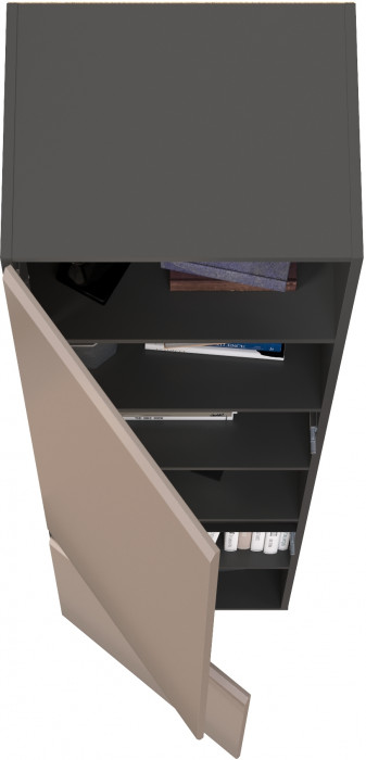 Сидней 13.200 Шкаф, корпус антрацит/фасады: МДФ веллюто капучино