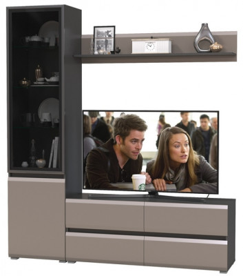 Сидней Комплектация № 048, корпус: антрацит/фасады: МДФ веллюто капучино