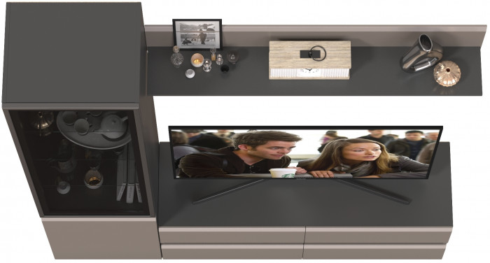 Сидней Комплектация № 048, корпус: антрацит/фасады: МДФ веллюто капучино