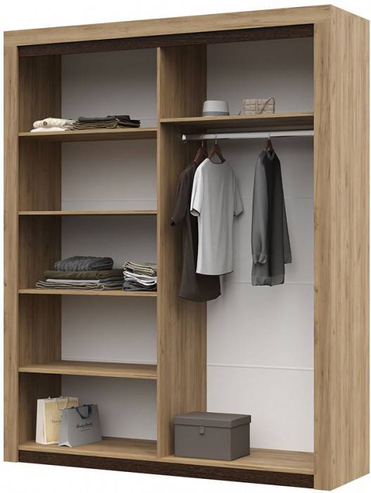 Спальня "Паола" ШК 703 (1780х2200х532 мм) дуб крафт золото