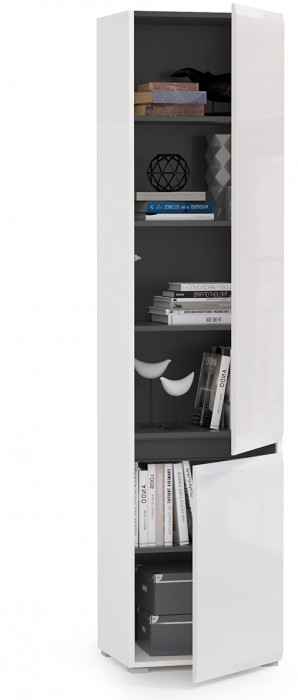 Сидней 13.200 Шкаф, корпус: белый/чёрный/фасады: МДФ белый глянец