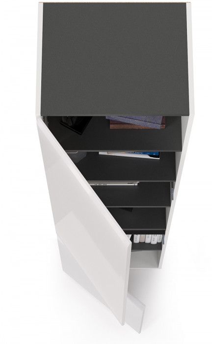 Сидней 13.200 Шкаф, корпус: белый/чёрный/фасады: МДФ белый глянец