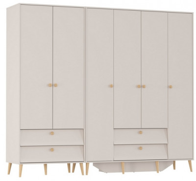 Афина Спальня Шкаф 4-х дверный + Шкаф 2-х дверный, кашемир серый