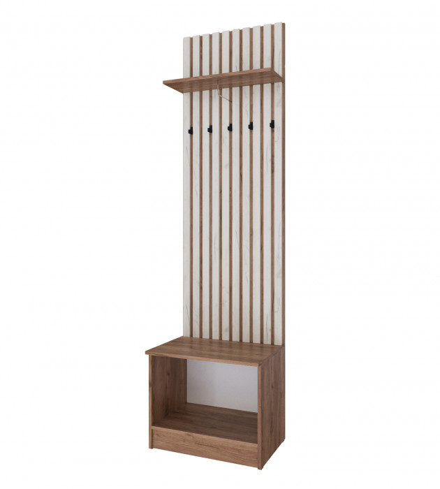 Кано Тумба с вешалкой 600 КПТВ-1 дуб крафт табачный/дуб крафт белый