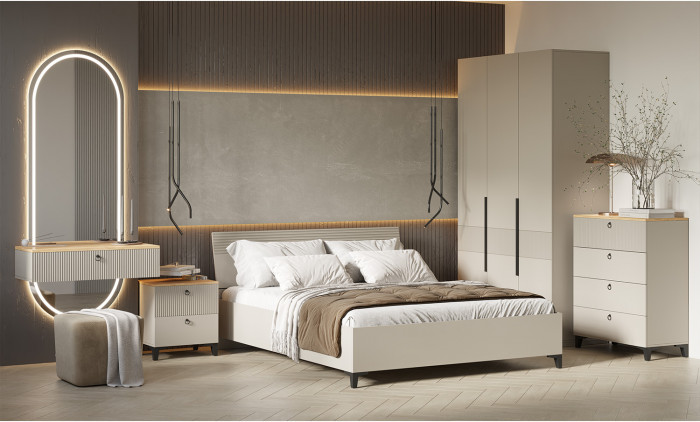 Спальня Ника. Комплект 1, Бежевый, Кашемир