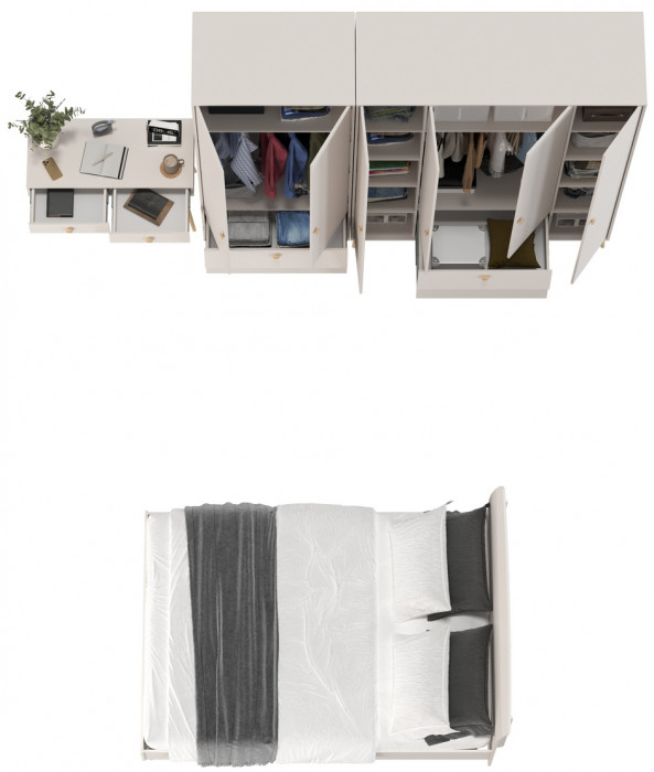 Афина Спальня 21-1400, цвет кашемир серый, сп.м. 1400х2000 мм., б/м, основание есть - фанера