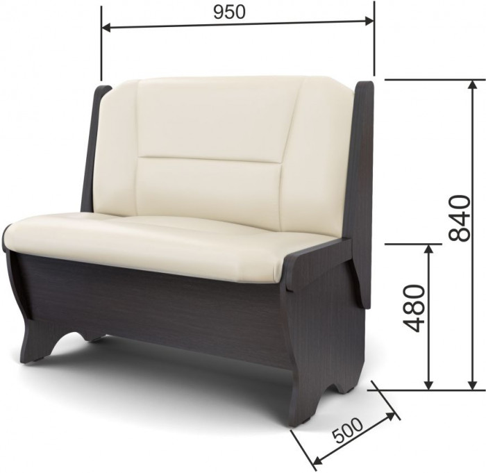 Скамья Лотос 950 венге/крем