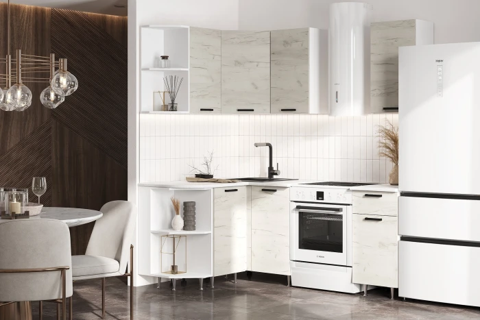 ЛДСП Кухня Рио NEW 2,0х1,3м дуб крафт белый (антарес)