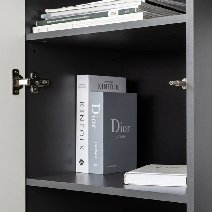 Сидней 13.200 Шкаф, цвет корпус: антрацит/фасады: МДФ веллюто капучино, ШхГхВ 50х41,3х205,2 см., универсальная сборка