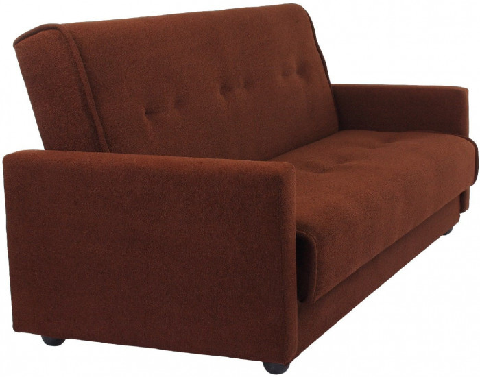 Раскладной диван-кровать, прямой, книжка, цвет коричневый, Милан 140