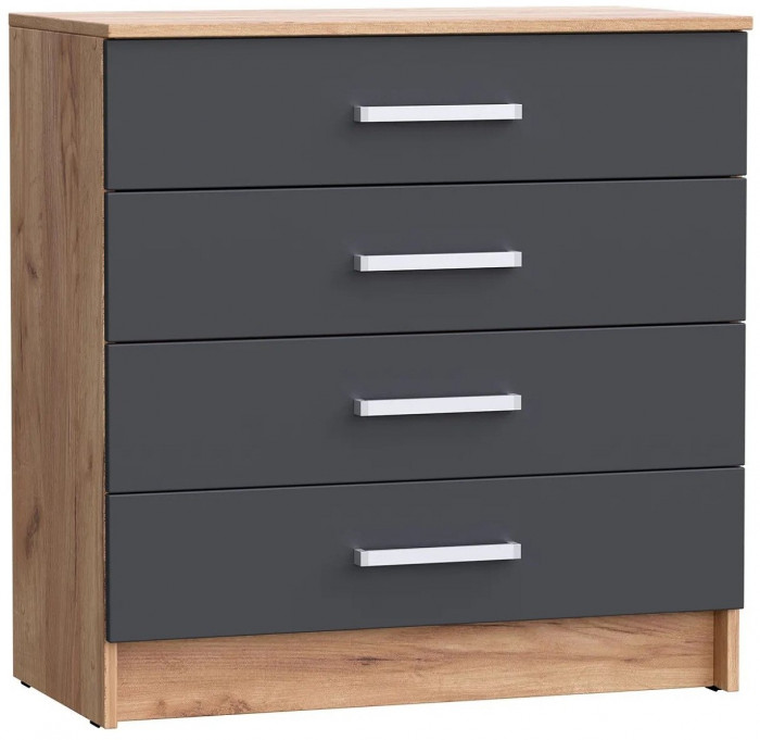 Мартина Комод 800 (Дуб Сонома / белый глянец)