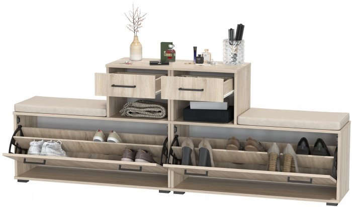 Лира ГК 2-0714+2-0714дубсон Тумба под обувь, дуб сонома