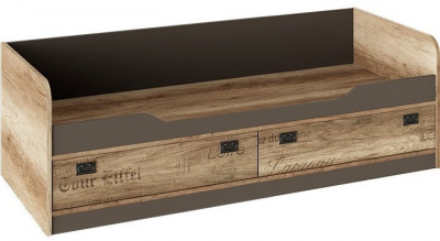 Пилигрим ТД-276.12.01 Кровать (Дуб Каньон светлый, Фон серый)