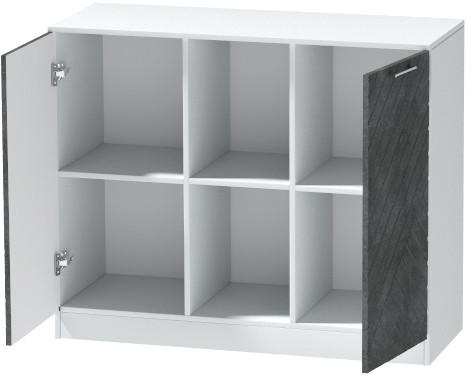 Комод №4 "Иннэс-7", Белый/Бетон графит