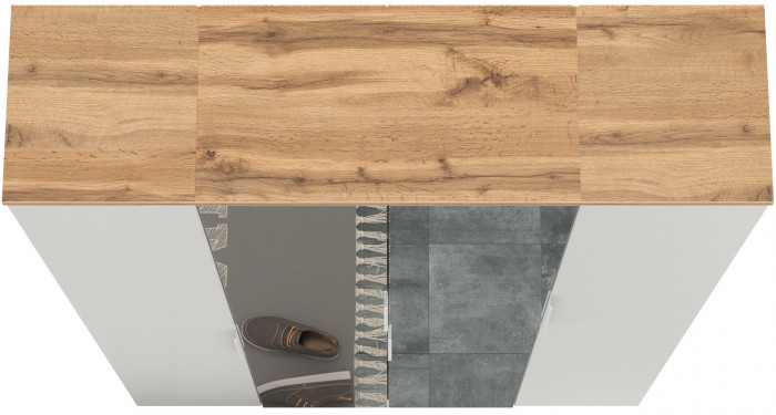 Октава Набор шкафов 01, белый шагрень/дуб крафт золотой/фасады МДФ белый шагрень