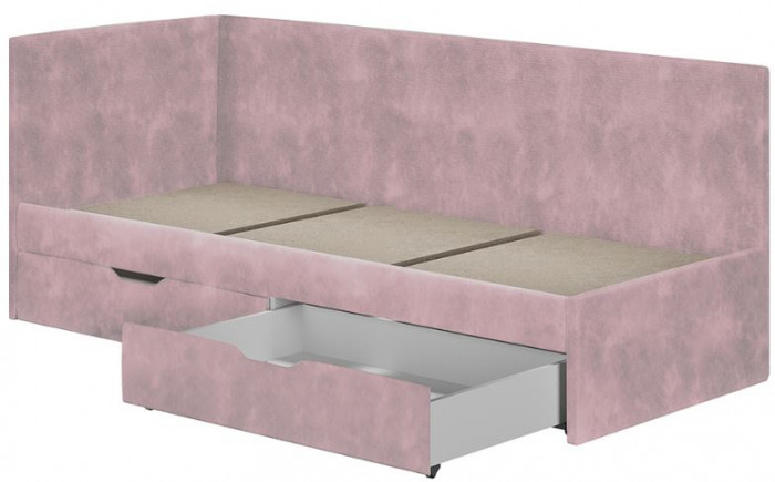 Кровать односпальная "Лео" КР-49 Белый/Шарли пинк